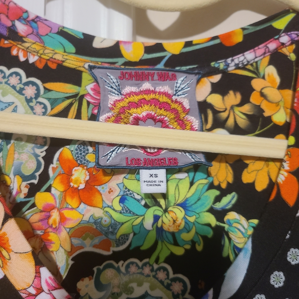 Johnny Was Floral Multicolor Swing  Tee XS - Picture 2 of 3